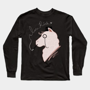 Funny I'm Rich Llama Cute Fancy Llama Long Sleeve T-Shirt